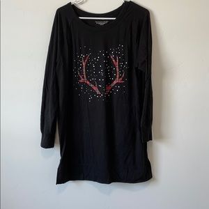 Victoria’s Secret Black Long Sleeve Night Gown